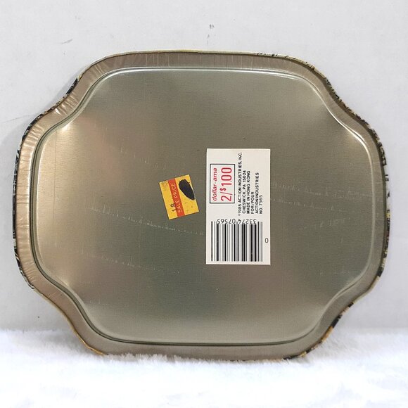 Vintage Action Industries Tin Tray Metal Plate Winter Scene 1985 Hong Kong - Picture 2 of 9